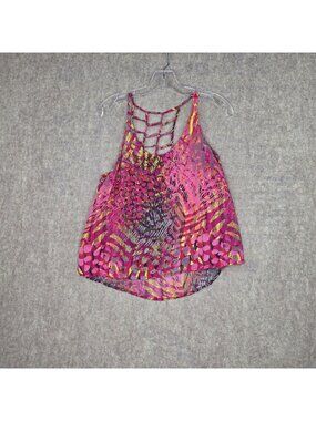 Hang Ten Womens Sleeveless Multicolor Tank Top Large Polyester Lightweight